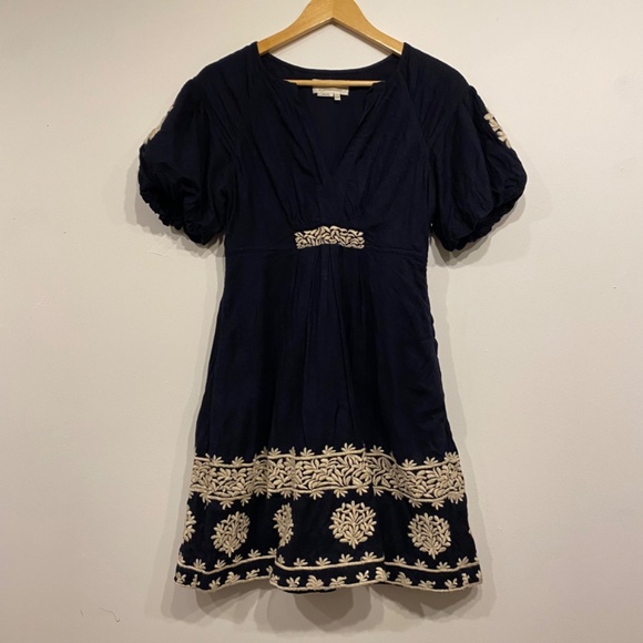 Anthropologie Orla Mini Embroidered Black Dress - Picture 3 of 8